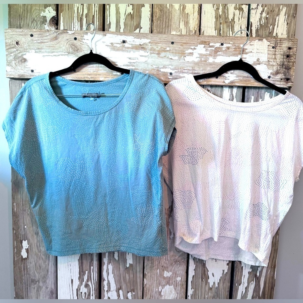Prana Shady Springs Tops 2 Both Size XS White & Blue
